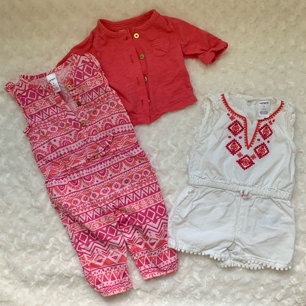 5 for $25 Baby girl Carters romper bundle